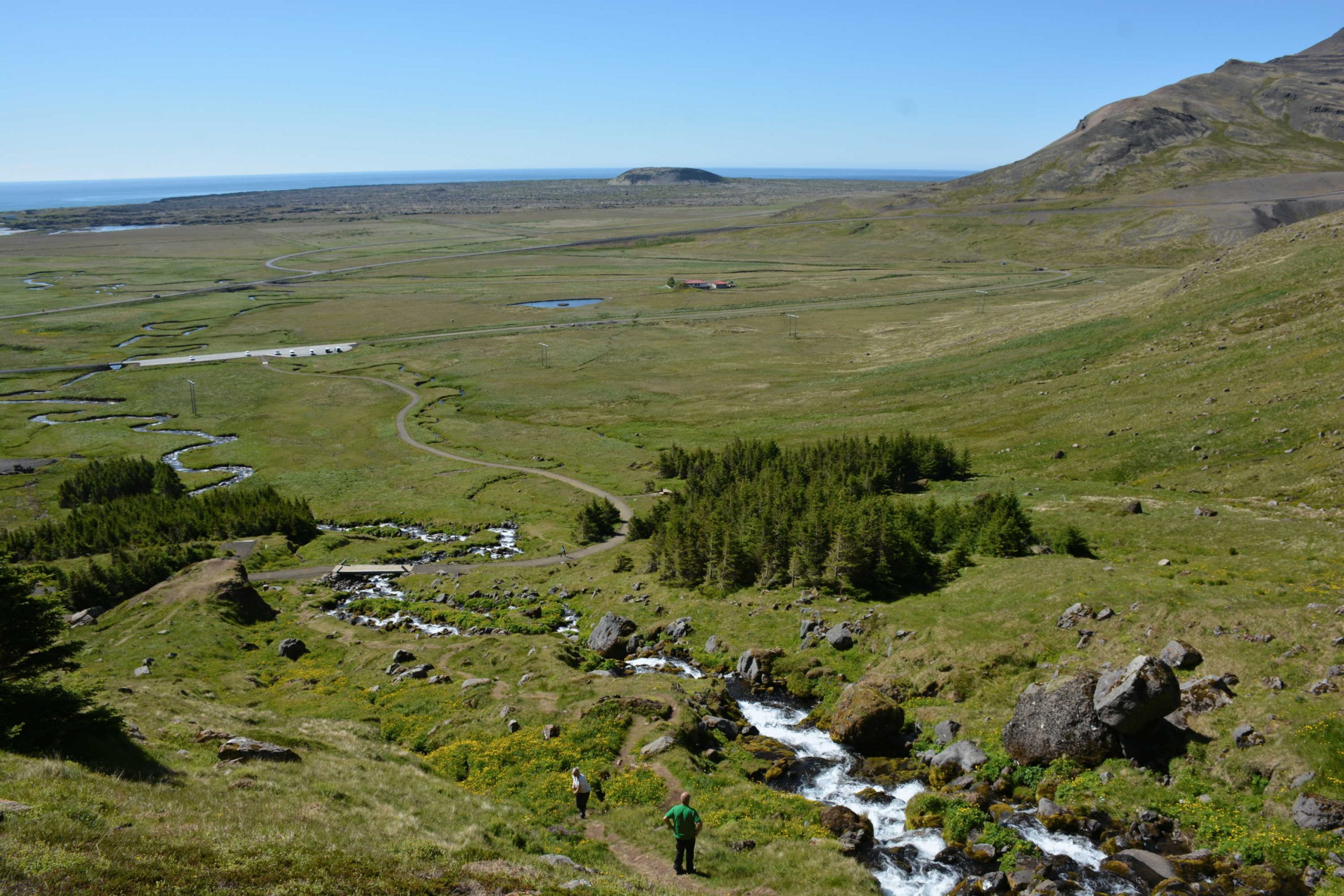 pohľad od vodopádu Bjarnarfoss